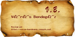Vörös Bendegúz névjegykártya